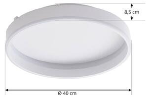 Plafoniera Lindby LED Yasmen, bianco, metallo, dimmerabile a 3 livelli