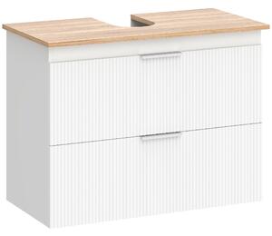 HOMCOM Mobile sottolavabo da bagno con 2 grandi cassetti, 80 cm, Bianco | Aosom Italy