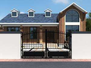 Portello a battente L300 x H160/180 cm in Alluminio Nero - NERBIS