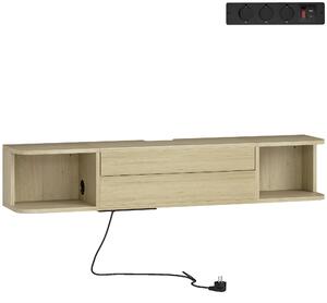 HOMCOM Mobile TV sospeso con cassetto, mensole e passacavi, 120x24x22,4 cm, legno | Aosom Italy
