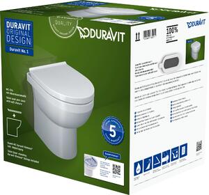 Duravit No.1 Set pour WC au sol, siège de WC inclus, 370x480mm, blanc brillant, 41840900A1, 41840900A1