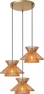 Lampada a sospensione tripla boho con finitura oro TASMAN 3xE27 60W Lucide