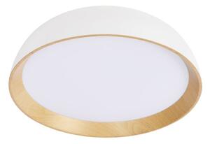 Candellux Plafoniera LED bianca Calabria con decoro in legno rotonda 24W 14-24138