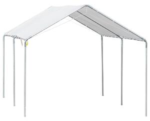 VivaGarden Gazebo Auto Tenda Garage Moto Bici 6x3 mt in Acciaio/Tessuto colore Bianco