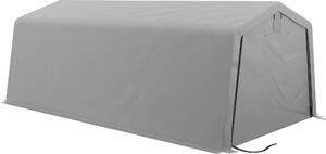 VivaGarden Gazebo Auto Tenda Garage Moto Bici 6x3 mt in Acciaio/Tessuto Protezione raggi UV Chiuso con Porta Avvolgibile colore Grigio Chiaro