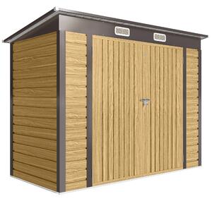 Outsunny Capanno porta attrezzi con 2 prese d’aria e chiavistello, 249x121x183 cm, Color rovere | Aosom Italy