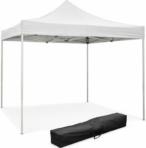 Divina Garden Gazebo da Giardino 2x2 mt Pieghevole in Acciaio/Tessuto con Protezione raggi UV colore Bianco