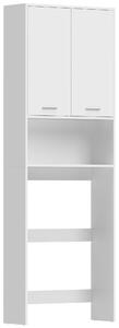HOMCOM Mobile sopra lavatrice con 2 ante e vano aperto, 66x24x191 cm, Bianco | Aosom Italy