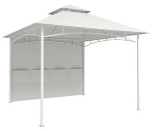 VivaGarden Gazebo da Giardino 3x3 m in Metallo/Poliestere con Doppio Tetto e Tende colore Bianco Crema