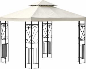 Giardini del Re Gazebo da Giardino 3x3 mt in Acciaio/Tessuto con Doppio tetto colore Crema