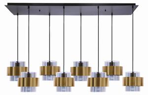 Moderna lampada a sospensione sopra il tavolo da pranzo SPIEGA - 8xE27, 60W, nero / ottone