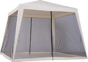 VivaGarden Gazebo da Giardino 3x3 mt in Acciaio/Tessuto con Protezione raggi UV e Zanzariere colore Beige