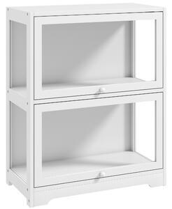 HOMCOM Vetrina espositiva a 2 livelli con ante in acrilico, 59,5x30x73 cm, bianco | Aosom Italy