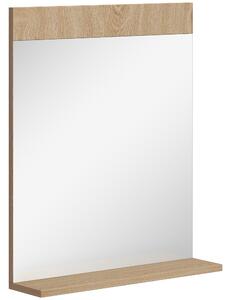 HOMCOM Specchio da bagno da parete con mensola, 50x12x60 cm, rovere | Aosom Italy