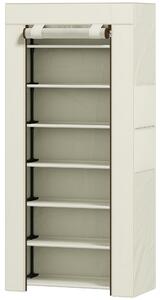 HOMCOM Scarpiera slim a 7 ripiani per 14-21 Paia di Scarpe con copertura in TNT e 2 tasche, beige | Aosom Italy
