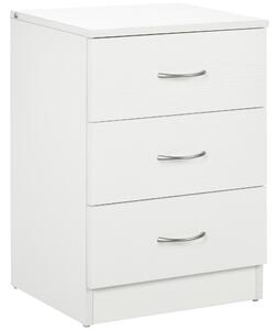HOMCOM Comodino con 3 cassetti e design antiribaltamento, 40x35x58 cm, bianco | Aosom Italy