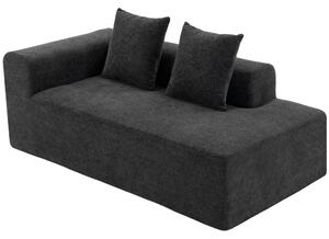HOMCOM Divano 2 posti in chenille con 2 cuscini e seduta a molle, 71,5x91,5x83 cm, grigio scuro | Aosom Italy