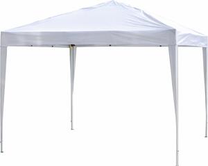 VivaGarden Gazebo da Giardino 3x3 mt Pieghevole in Acciaio/Tessuto con Protezione raggi UV colore Bianco
