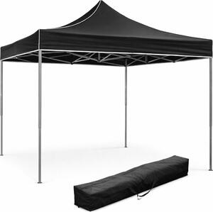 Divina Garden Gazebo da Giardino 3x3 mt Pieghevole in Acciaio/Tessuto con Protezione raggi UV colore Nero