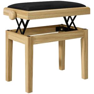 HOMCOM Panca per pianoforte regolabile 45-56 cm con seduta in velluto, legno | Aosom Italy