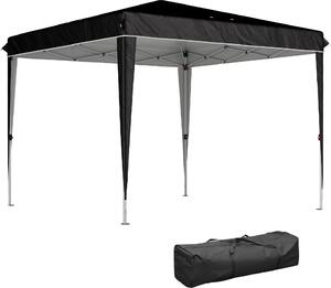 VivaGarden Gazebo da Giardino 3x3 mt Pieghevole in Metallo/Tessuto con Protezione raggi UV colore Nero
