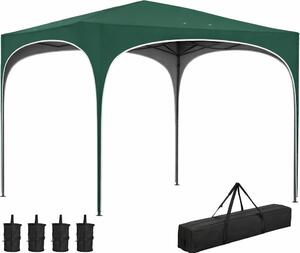 VivaGarden Gazebo da Giardino 3x3 mt Pieghevole in Metallo/Tessuto con Protezione raggi UV colore Verde