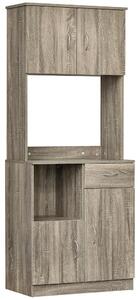 HOMCOM Credenza Moderna per Cucina o Sala da Pranzo, Mobile Buffet con Armadietti e Cassetti in Legno, Grigio, 71x41x178cm|Aosom