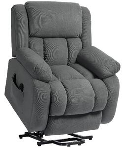 HOMCOM Poltrona Moderno con 2 Tasche e Telecomando, Sedia Alzapersona Massaggiante e Reclinabile, 93x104x105 cm, Grigio | Aosom Italy