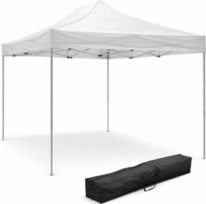 Divina Garden Gazebo da Giardino 3x4 mt Pieghevole in Acciaio/Tessuto con Protezione raggi UV colore Bianco