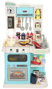 AIYAPLAY Cucina Giocattolo per Bambini 3-6 Anni con 92 Accessori, in PP, PE e ABS, 44.5x24x79 cm, Verde | Aosom Italy