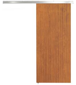 HOMCOM Porta Scorrevole 90x210 cm, Armadi Kit Montaggio, Binario, Effetto Legno Marrone | Aosom Italy