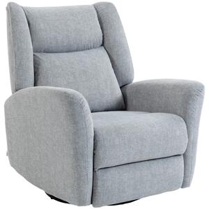 HOMCOM Poltrona Reclinabile a Dondolo con Funzione Girevole per Soggiorno, 163x88x102 cm, Grigio Chiaro | Aosom Italy