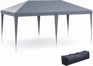 VivaGarden Gazebo da Giardino 6x3 mt Pieghevole in Acciaio/Tessuto con Protezione raggi UV colore Grigio