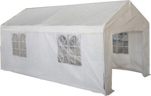 Lifeingarden Gazebo da Giardino 6x3 mt Tendone per Feste in Metallo/Tessuto Tende Laterali con Finestre colore Bianco - Idaho