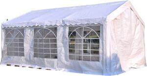 VivaGarden Gazebo da Giardino 6x4 mt Tendone per Feste in Acciaio/Tessuto con Protezione raggi UV e Tende Laterali con Finestre colore Bianco