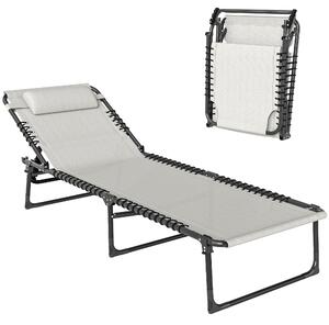 Outsunny Lettino Prendisole in Acciaio e Tessuto Traspirante con Schienale Reclinabile, 197x58x26 cm|Aosom