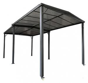 VivaGarden Gazebo da Giardino Estensibile 3x3/5,7 mt in Policarbonato/Alluminio colore Antracite - Res