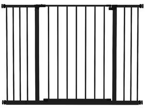 PawHut Cancelletto per Cani Estensibile con Viti e Ampia Apertura, in Metallo e Plastica, 76-107x76 cm, Nero|Aosom
