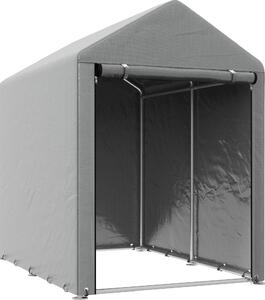 VivaGarden Gazebo da Giardino Tenda Garage Moto Bici 1,2x1,79 mt in Acciaio/Tessuto Protezione raggi UV Chiuso con Porta Avvolgibile colore Grigio 