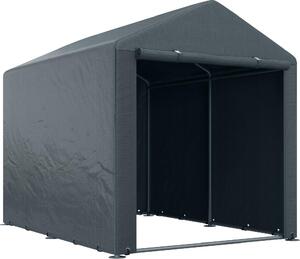 VivaGarden Gazebo da Giardino Tenda Garage Moto Bici 1,6x2 mt in Acciaio/Tessuto Protezione raggi UV Chiuso con Porta Avvolgibile colore Grigio Scuro