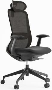 Sedia da ufficio BESSEL, plastica nera, colore nero