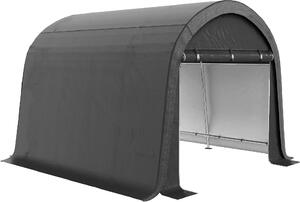 VivaGarden Gazebo da Giardino Tenda Garage Moto Bici 3x3 mt in Acciaio/Tessuto Chiuso con Porta Avvolgibile colore Grigio