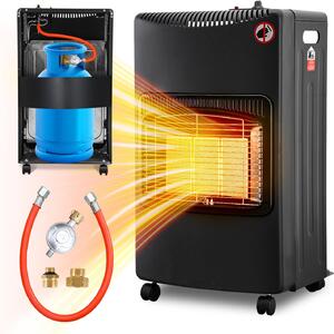 Stufa a gas Ikodm da 4,2 kW con riscaldamento a infrarossi, 3 livelli di potenza e 2 adattatori