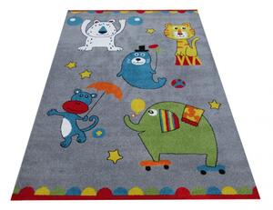 Tappeto per bambini color grigio con immagini allegre Larghezza: 120 cm | Lunghezza: 170 cm