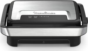 Moulinex Griglia Elettrica Grill Potenza 1000W con Piastre Antiaderenti e Vassoio Raccogligocce colore Nero/Inox Inicio Compact - GI270D10