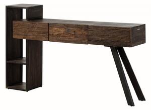 CITY #02 Tavolo consolle in legno di acacia/ legno riciclato - laccato /marrone 160x36,5x97