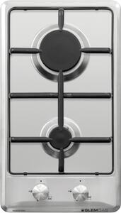 Glem Gas GT32IX Domino Piano Cottura a Gas 2 Fuochi 30 cm colore Inox