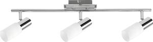 Rabalux 6098 Faretto da soffitto a 3 punti luce Logan, E14, bianco-argento, stile moderno, 60 cm