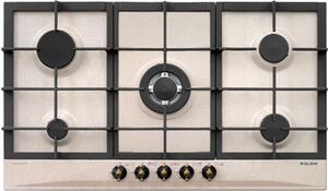 Glem Gas GT955HSA Piano Cottura 5 Fuochi a Gas Larghezza 90 cm Accensione elettrica colore Sabbia