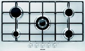 Glem Gas GT955IX Piano Cottura 5 Fuochi a Gas 90 cm (1 Bruciatore Tripla Corona) colore Inox